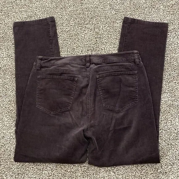 EILEEN FISHER 4 Brown Pinwale Corduroy Cotton Tencel Tapered Ankle Pants Stretch - Picture 9 of 16